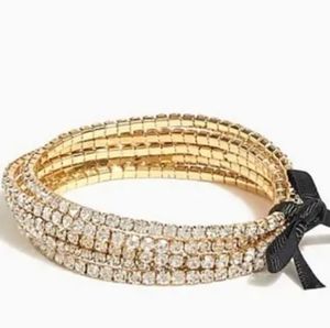 J. Crew Crystal Stretch Bracelets Set of 5 NWT